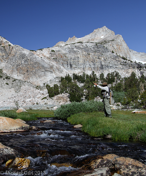 The High Sierra's network of lake basins also contain small streams to fly fish.