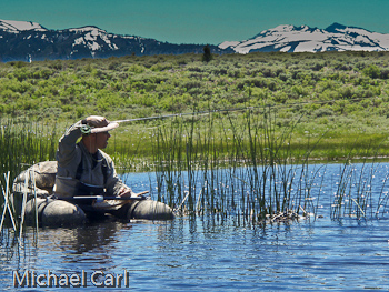 Fishing near the edges of aquatic plants on Kirman Lake can be productive.
