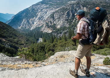 Backpacking to Pate Valley in Yosemite National Park California the Tuolumne River flows into Hetch Hetchy