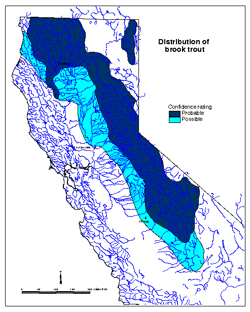 Brook trout California Range Map
